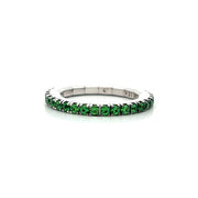 DEMEGLIO 18K White Gold Stretchable Tsavorite Ring